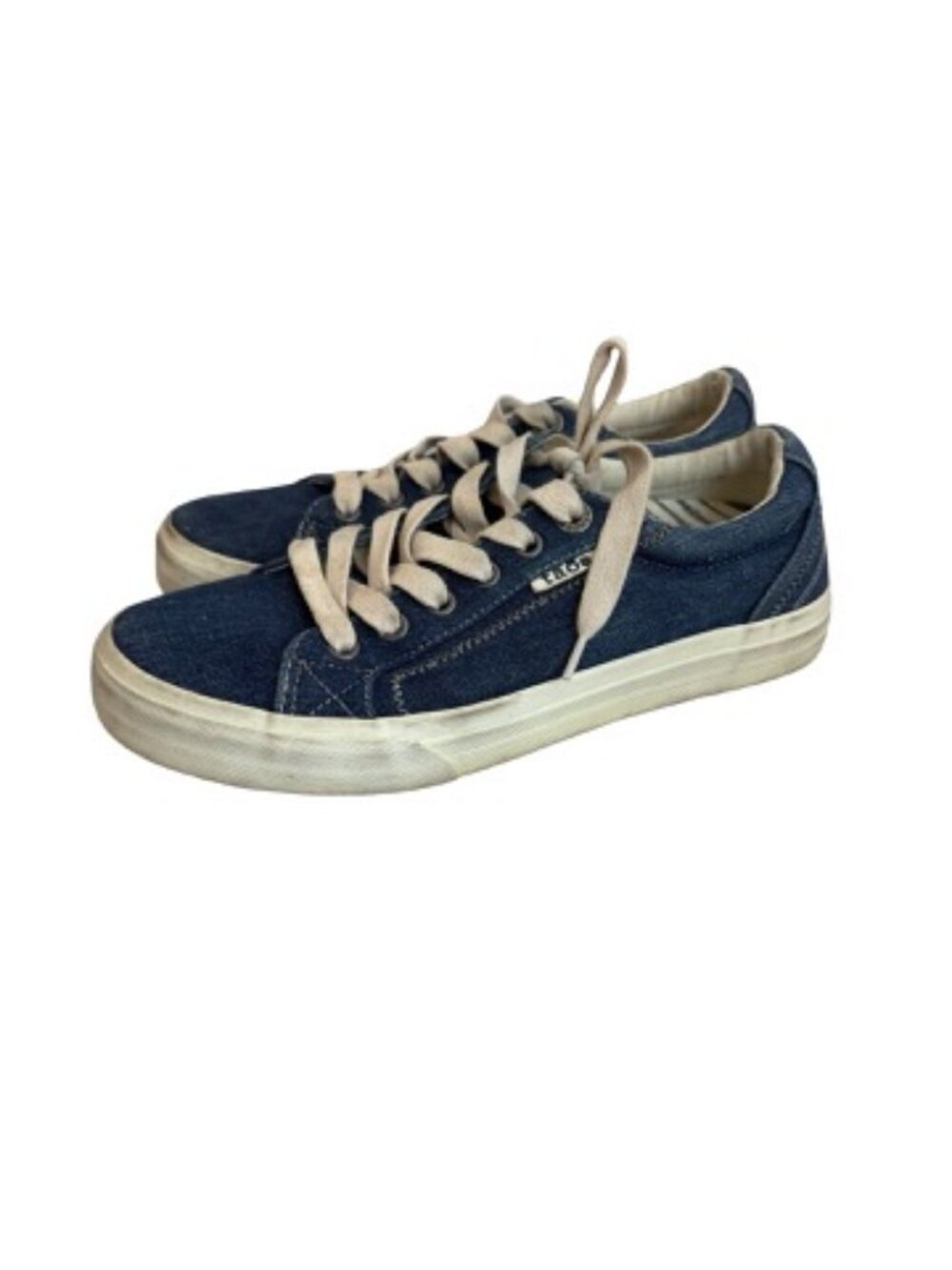 Taos Plim Soul Blue Canvas Lace Up Sneakers Low Casual Shoe Toe Size 7.5 Women's